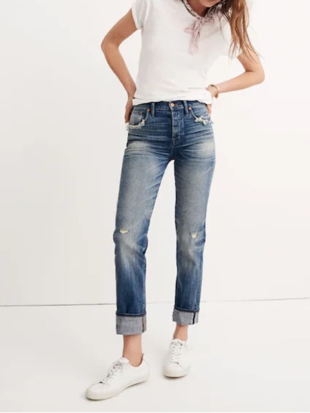 Madewell Cruiser Straight Jeans Selvedge Edition Cloverdale Distressed 28